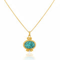 Turquoise chain necklace handcrafted by Sultan Yılmaz in Bodrum - 925 sterling silver Turkish jewelry