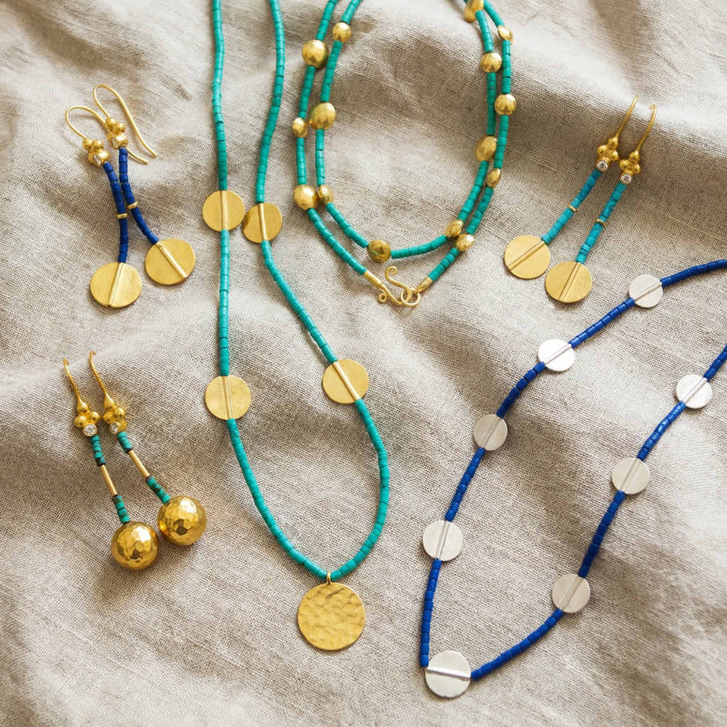 turkish bead turrquoise lapis malachite necklace collection bu sultan bodrum