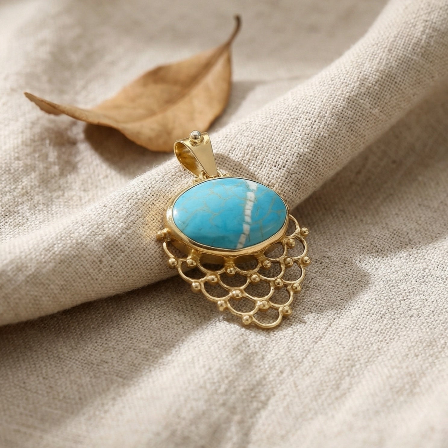 Authentic Turkish craftsmanship large turquoise necklace, 925 silver artisan jewelry with natural gemstone by Sultan Bodrum
