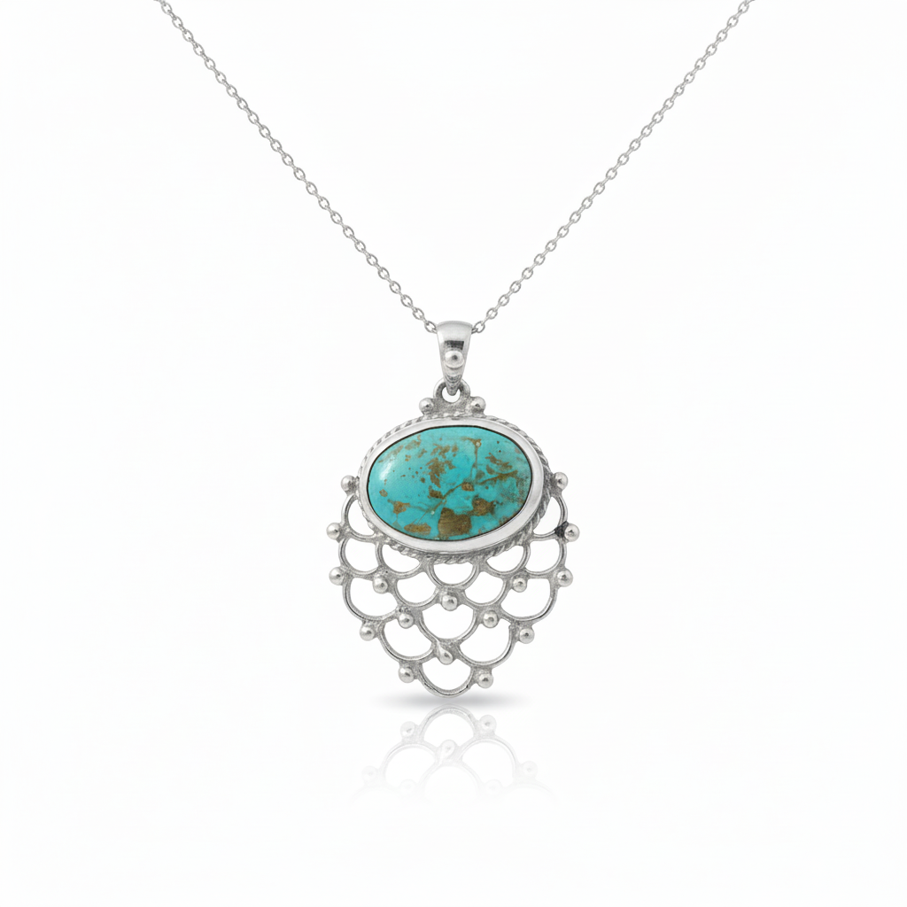 sultan ancient roman 925 silver  turquoise necklace designer jewelry bodrum