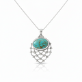 sultan ancient roman 925 silver  turquoise necklace designer jewelry bodrum