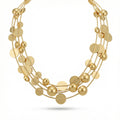 Turkish designer Sultan's Troy collection necklace, handcrafted gold bead elements on 925 silver, contemporary interpretation of Roman and Greek ancient art traditions