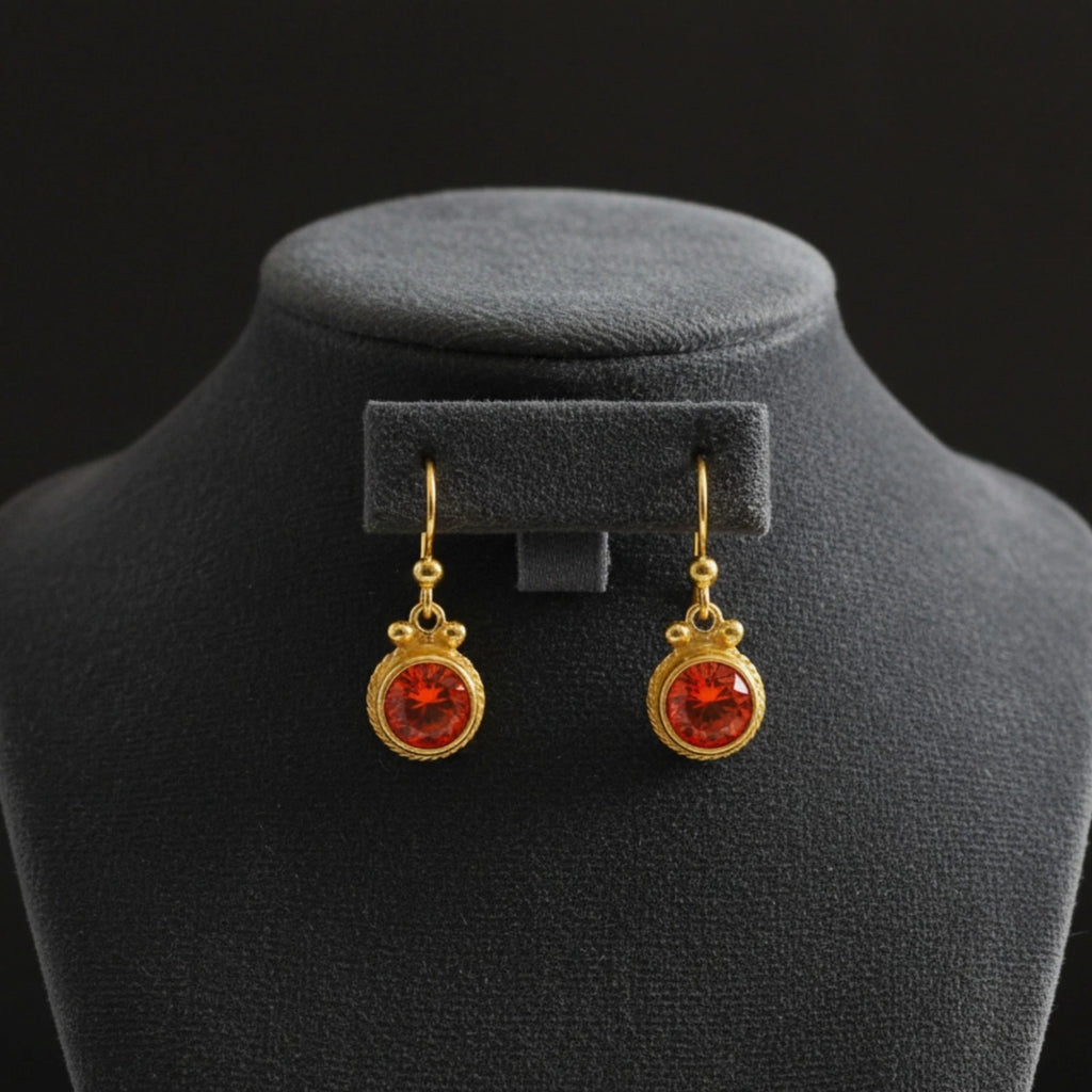  Handmade orange topaz earrings detail showing artisan craftsmanship and natural gemstone Jewelry By Sultan

