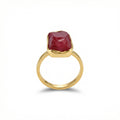 Handmade silver raw ruby stack ring by Sultan, 925 sterling silver with ancient inspired design, symbol of passion and energy
