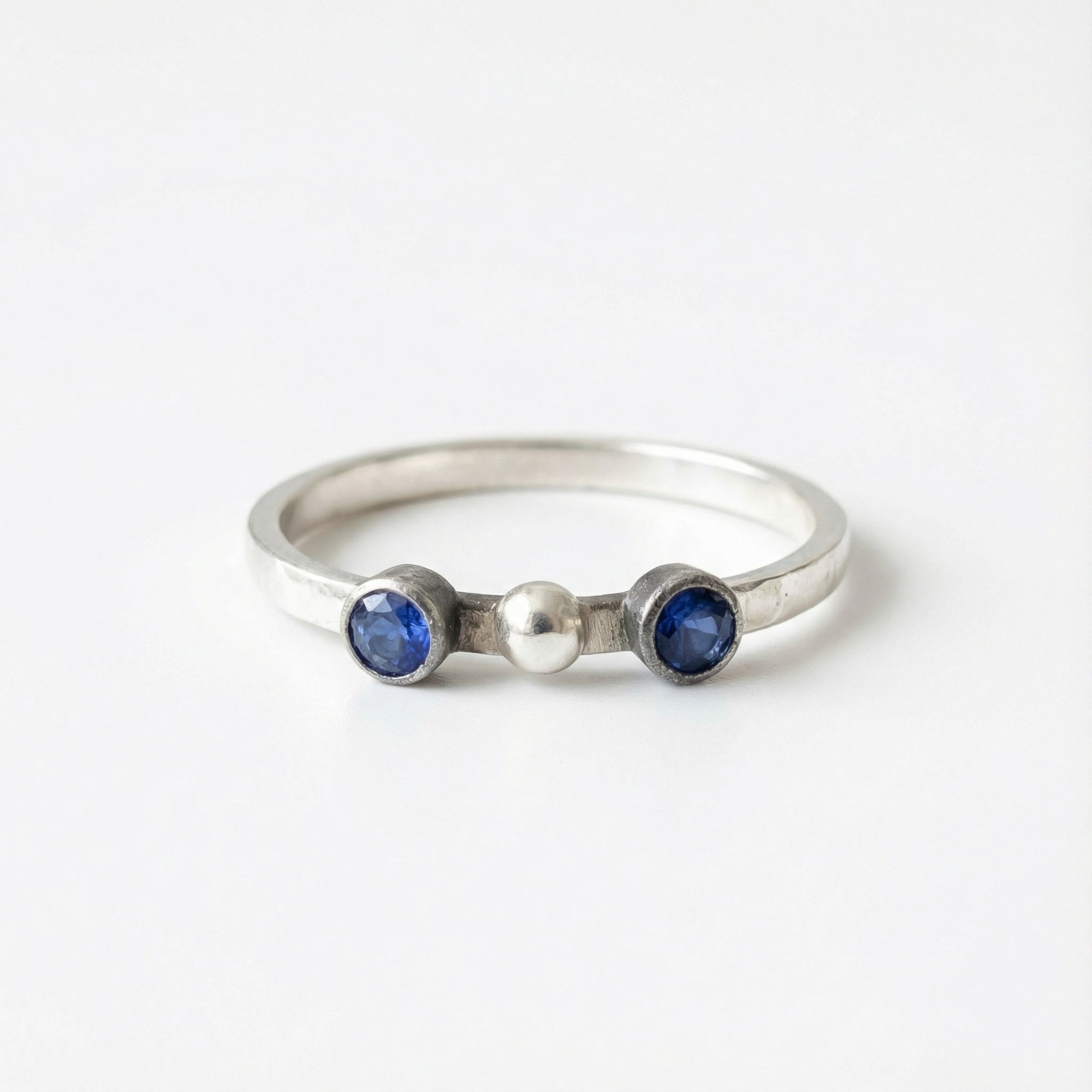 "Iolite topaz ring handcrafted by Sultan Yılmaz in Bodrum - 925 sterling silver Turkish women's jewelry