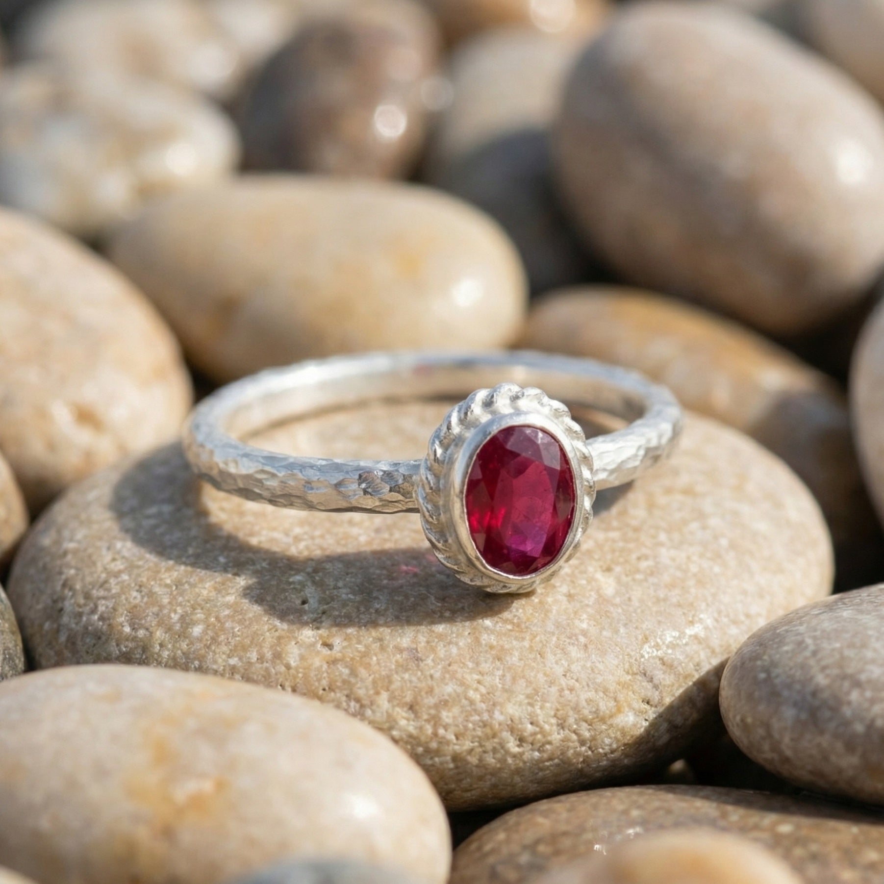Handmade statement red topaz ring - designer Turkish jewelry with ancient Roman inspired style