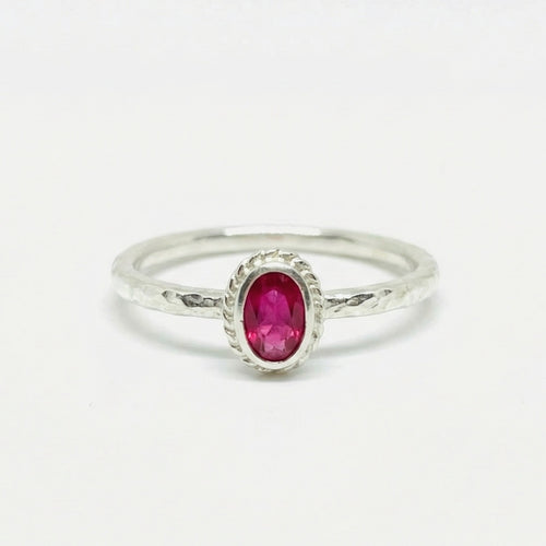 Red topaz ring handcrafted by Sultan Yılmaz in Bodrum - 925 sterling silver Turkish women's jewelry