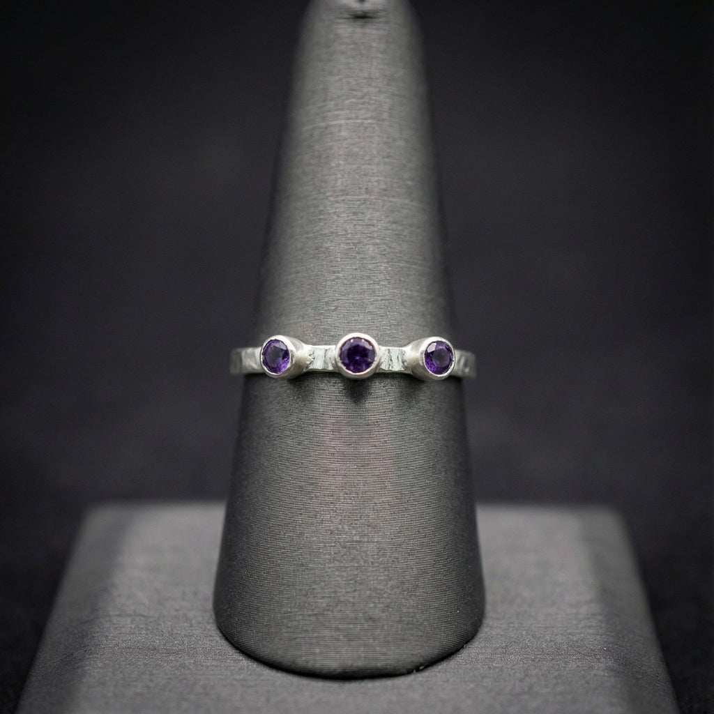 Handmade statement amethyst ring - designer Turkish jewelry with purple gemstone