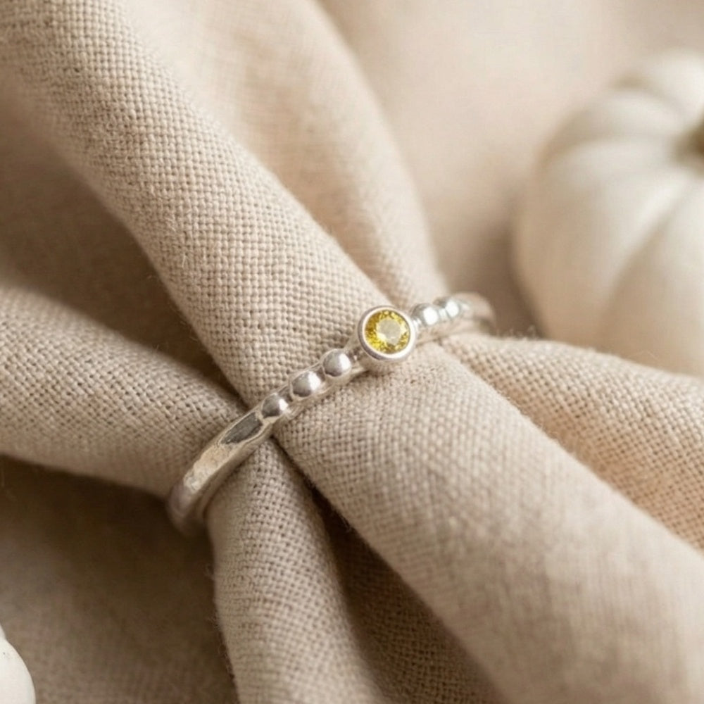 Designer silver hammered stack ring inspired by ancient civilizations, handcrafted 925 silver jewelry from Bodrum workshop
