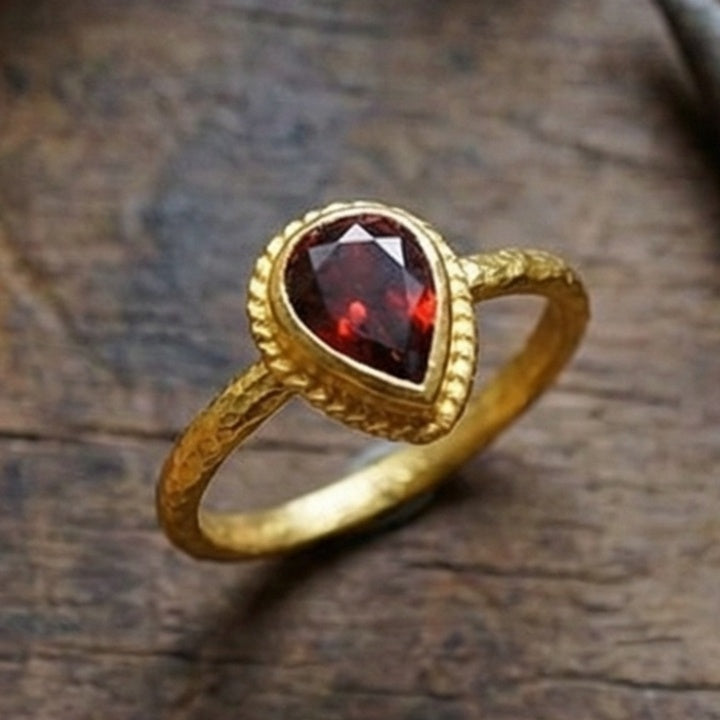 925 sterling silver garnet ring - symbol of love women's jewelry by designer Sultan