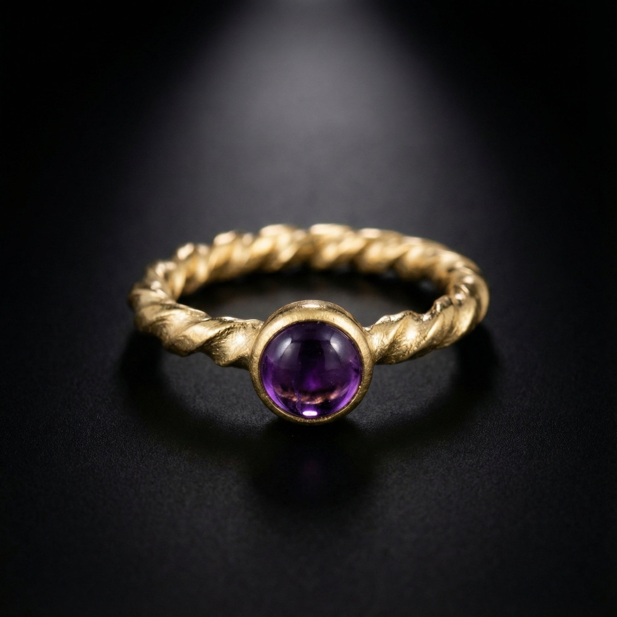 Authentic Turkish amethyst ring craftsmanship - handmade artisan jewelry from Bodrum atelier by Sultan