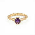 Amethyst peace ring handcrafted by Sultan Yılmaz in Bodrum - 925 sterling silver Turkish women's jewelry