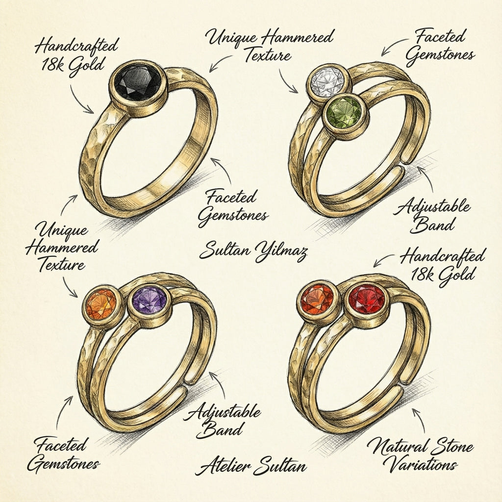 Designer orange topaz ring - handmade Turkish women's jewelry with natural gemstone by Sultan
