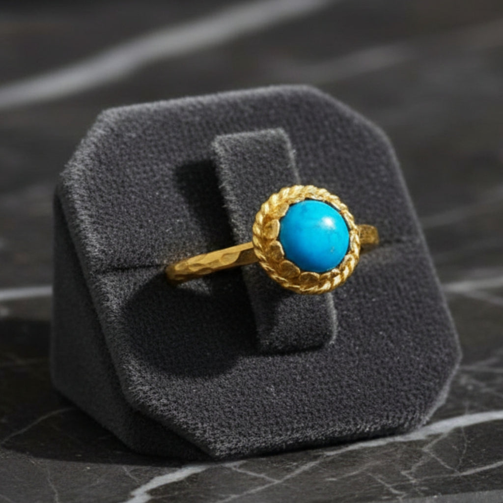 Silver turquoise ring on hand, 925 silver jewelry with natural turquoise, perfect gift for women who love unique designer pieces
