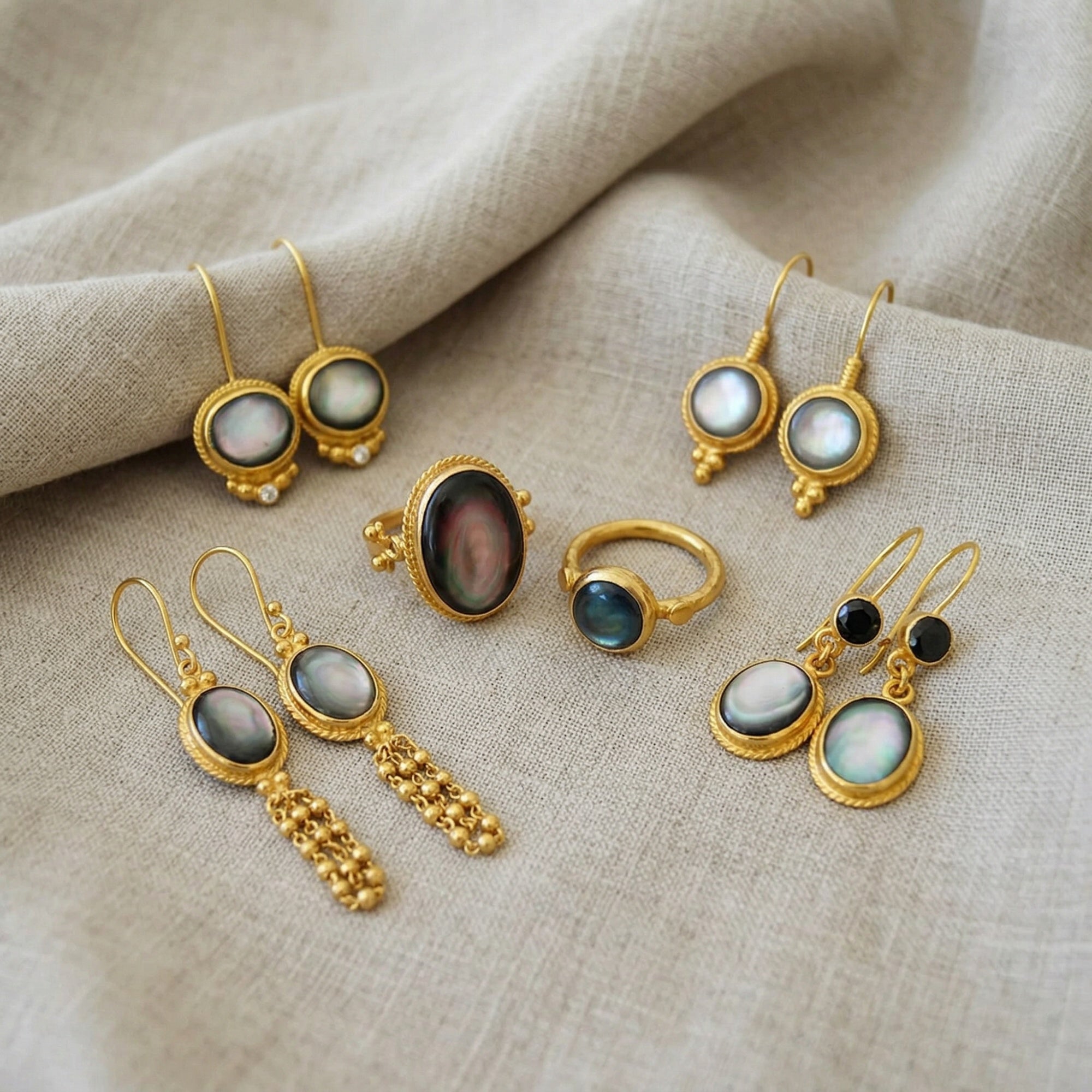 sultan mother of pearl earrings colleciton bodrum artisan jewelry