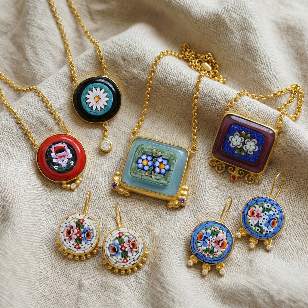 Handmade venetian micro mosaic collection by sultan bodrum turkey