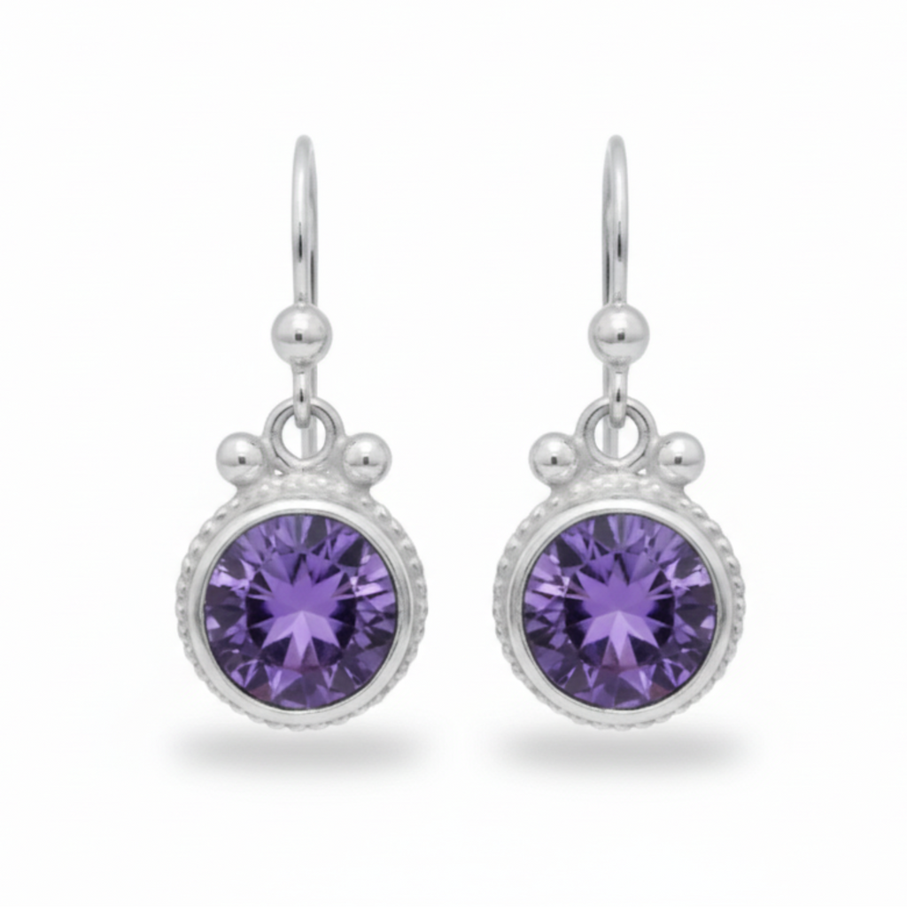 artisan turkish Amethyst Earrings women jewelry by sultan bodrum turkey