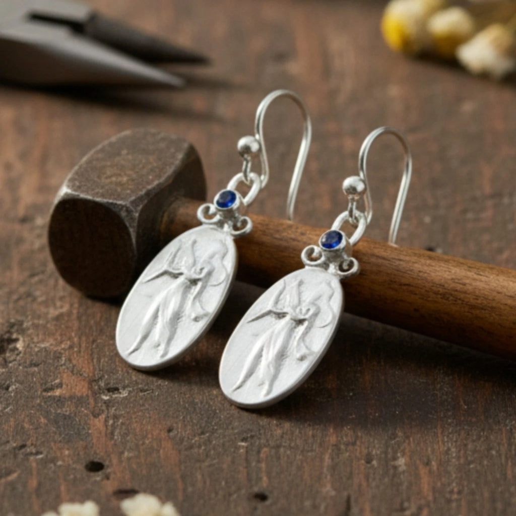 Unique Turkish Roman lyre coin earrings by AtelierSultan
