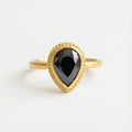 Black Onyx protection ring handcrafted by designer Sultan in Bodrum atelier, 925 sterling silver Turkish jewelry with ancient Roman style