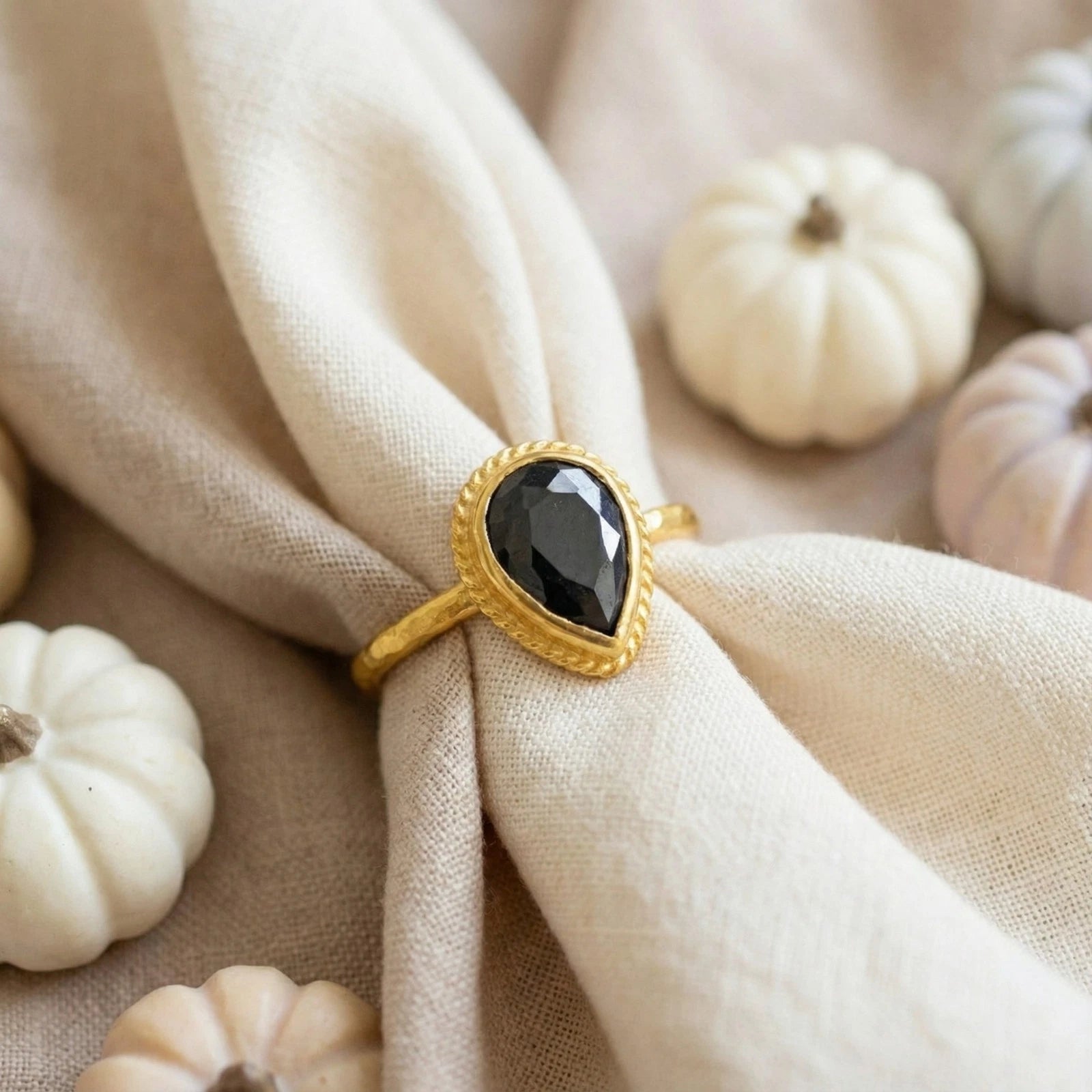 Designer Black Onyx ring from AtelierSultan Bodrum, handcrafted Turkish artisan jewelry with 925 sterling silver and Roman heritage
