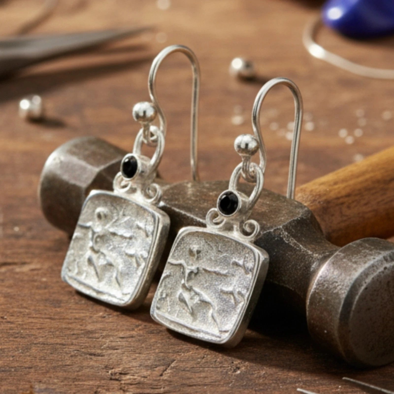 Designer Roman Coin earrings from AtelierSultan Bodrum, handcrafted Turkish artisan jewelry with 925 sterling silver and ancient Roman heritage