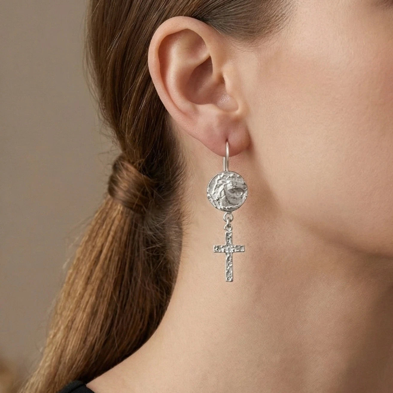 Sultan horse coin earrings styled as bohemian statement jewelry
