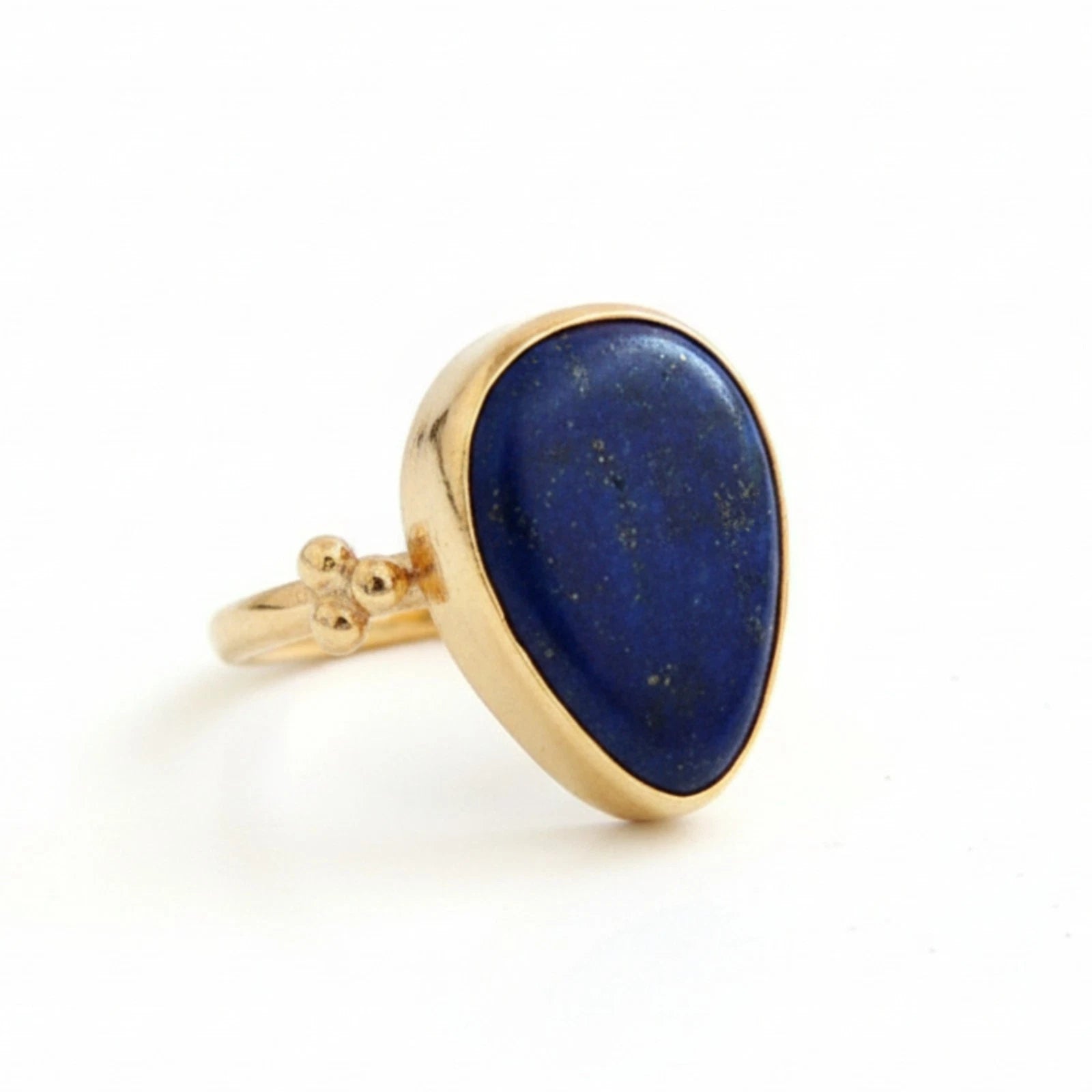 Lapis Lazuli ring handcrafted by designer Sultan in Bodrum atelier, 925 sterling silver Turkish jewelry with wisdom symbol
