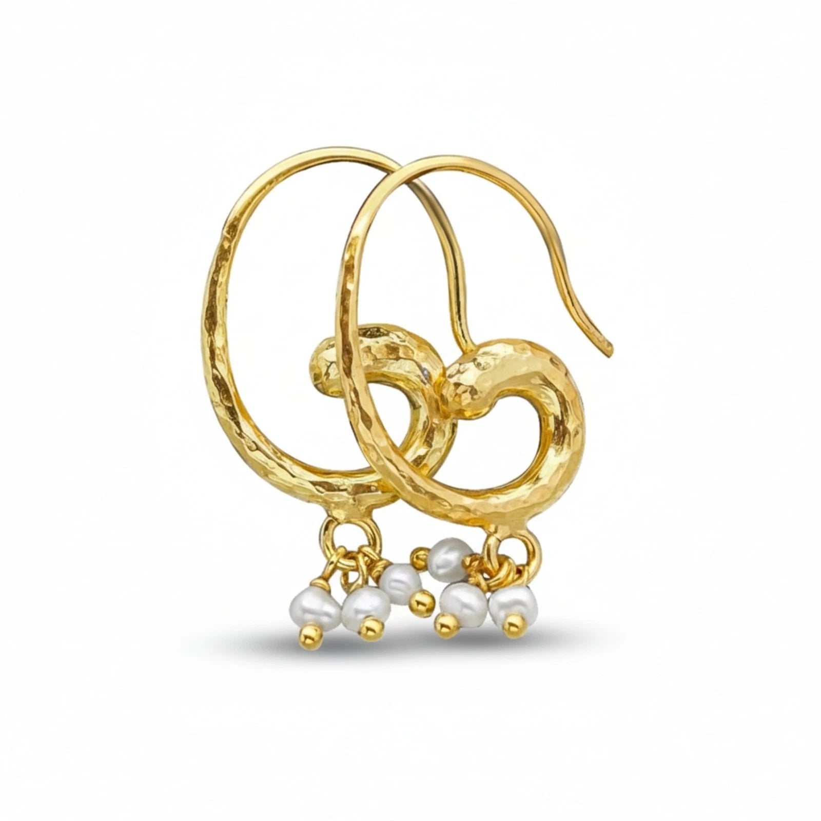 Pearl Hoop earrings handcrafted by designer Sultan in Bodrum atelier, 925 sterling silver Turkish jewelry symbolizing elegance and timeless beauty
