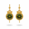 Peridot earrings handcrafted by designer Sultan in Bodrum atelier, 925 sterling silver Turkish jewelry symbolizing prosperity and renewal

