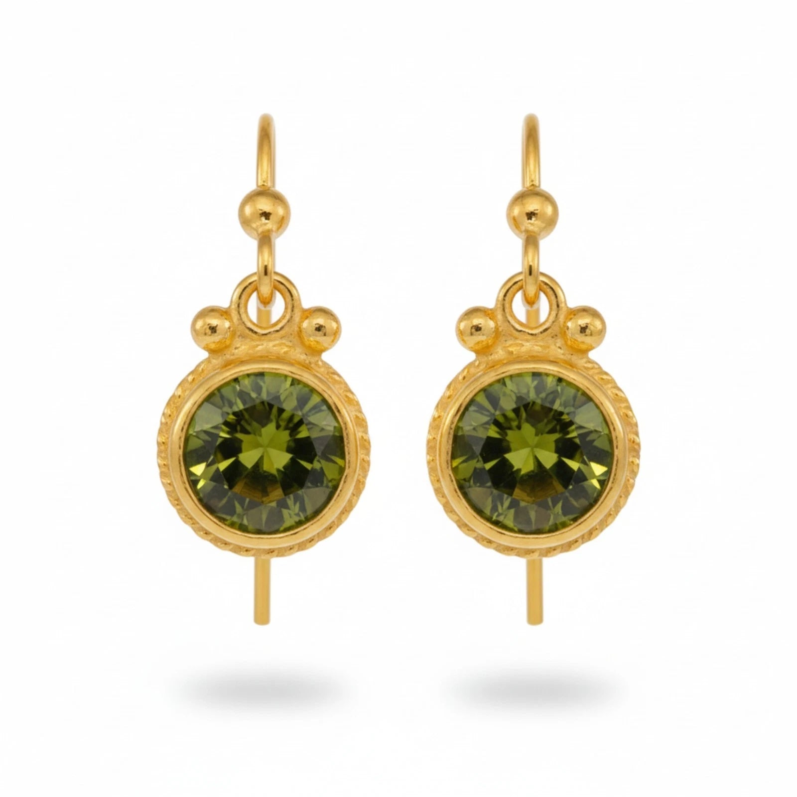 Peridot earrings handcrafted by designer Sultan in Bodrum atelier, 925 sterling silver Turkish jewelry symbolizing prosperity and renewal
