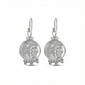Handmade Alexander coin dainty earrings in 925 silver by Sultan
