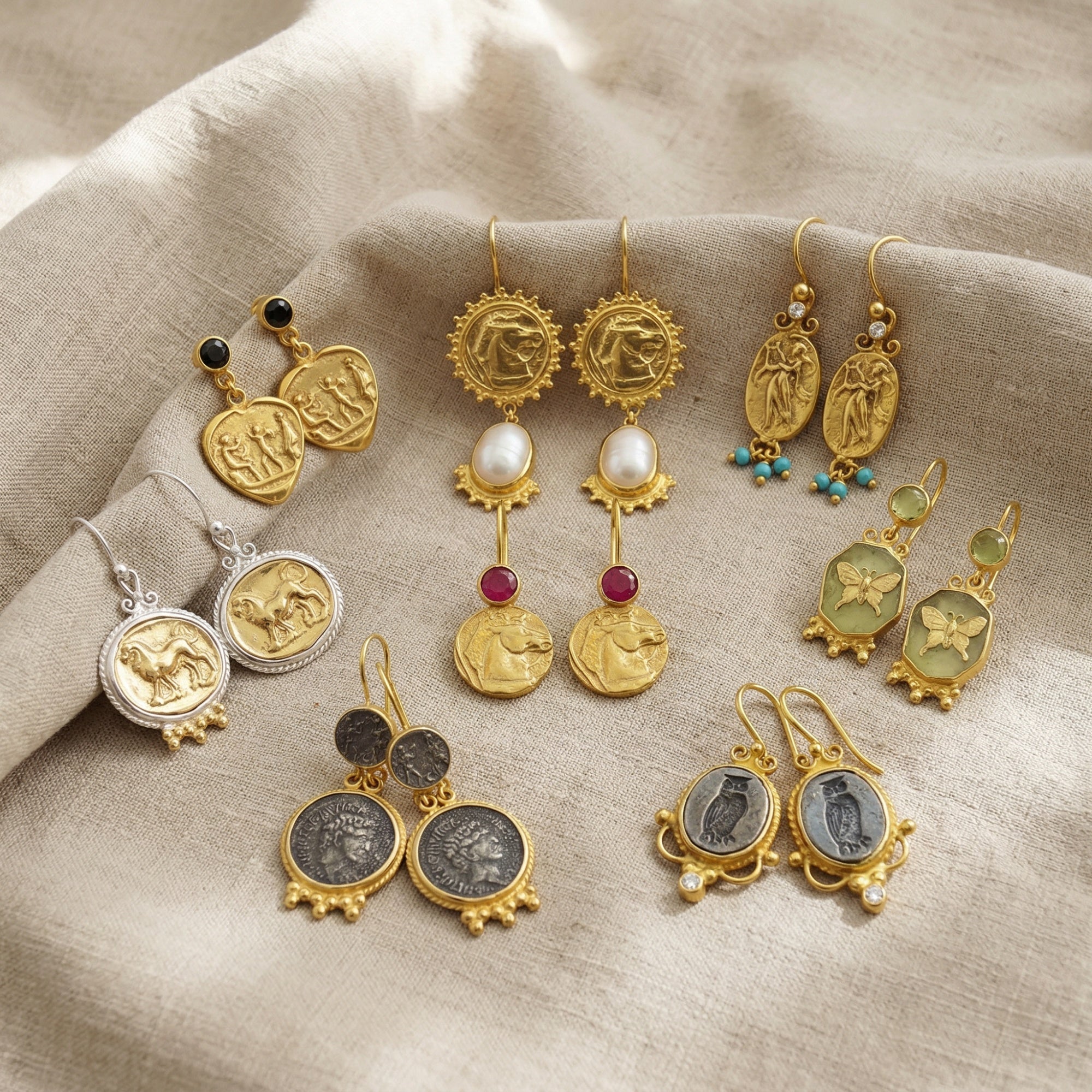 turkish coin jewelry by sultan bodrum ancient anatolian handcrafted earrings