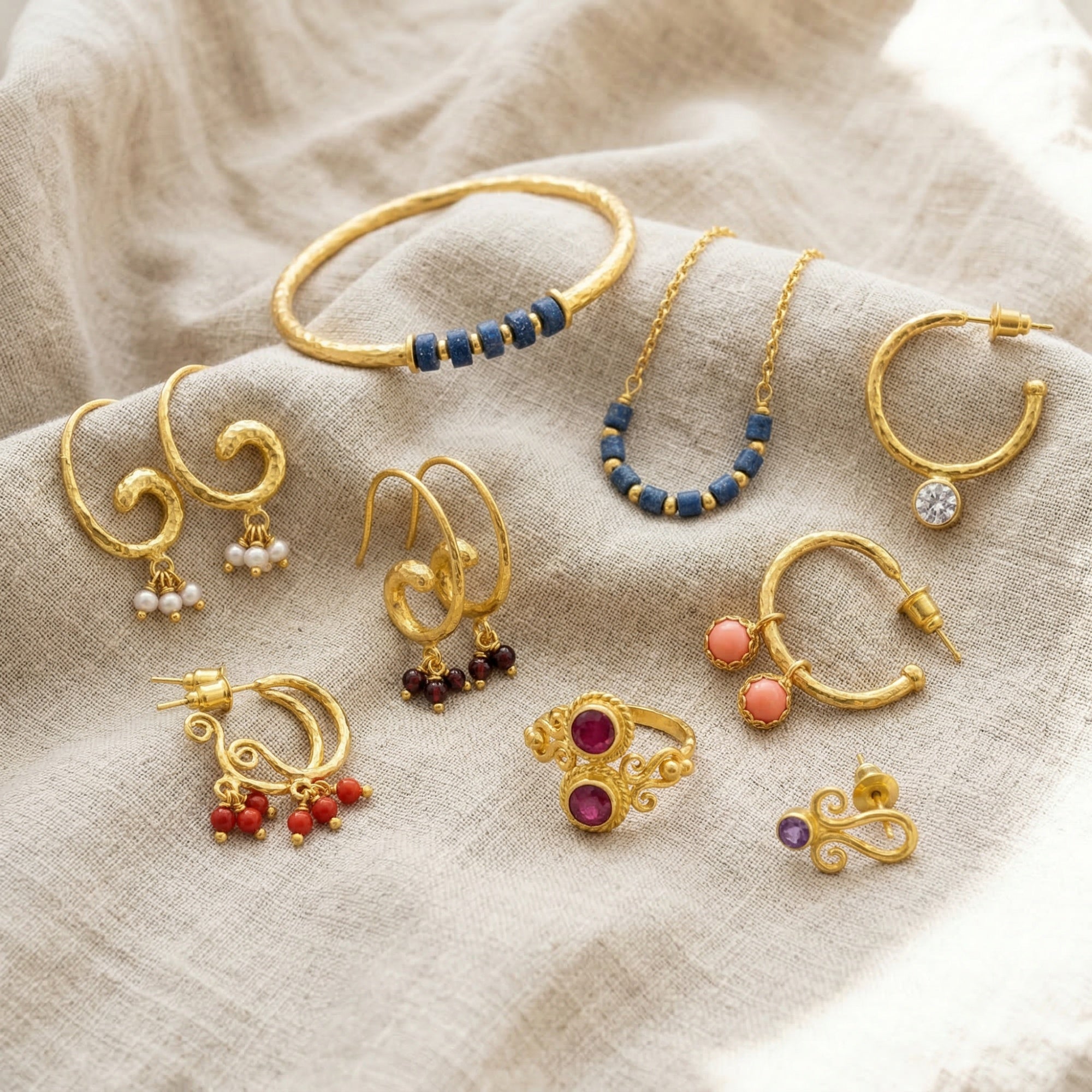 atelier sultan bodrum dangling charm earring collection turkish jewelry