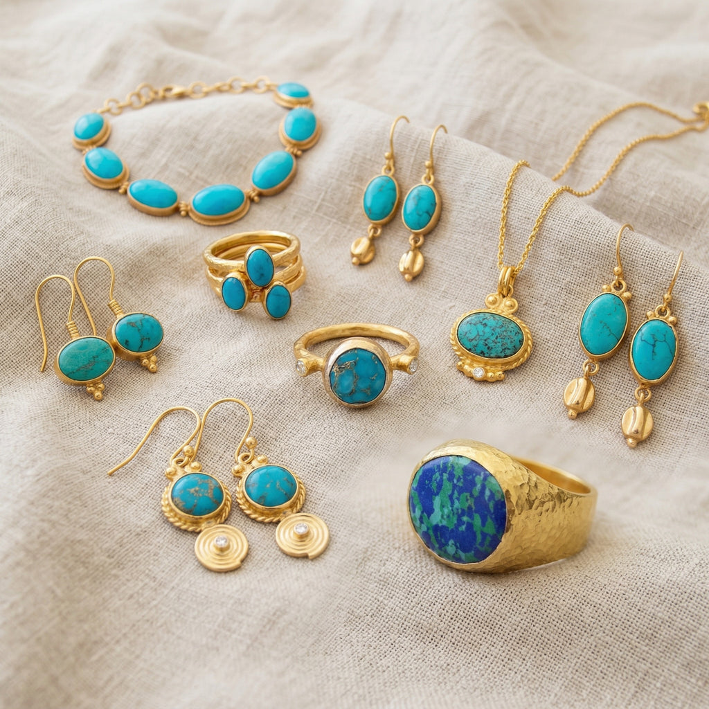 sultan ancient roman turkish  turquoise jewelry collection bodrum