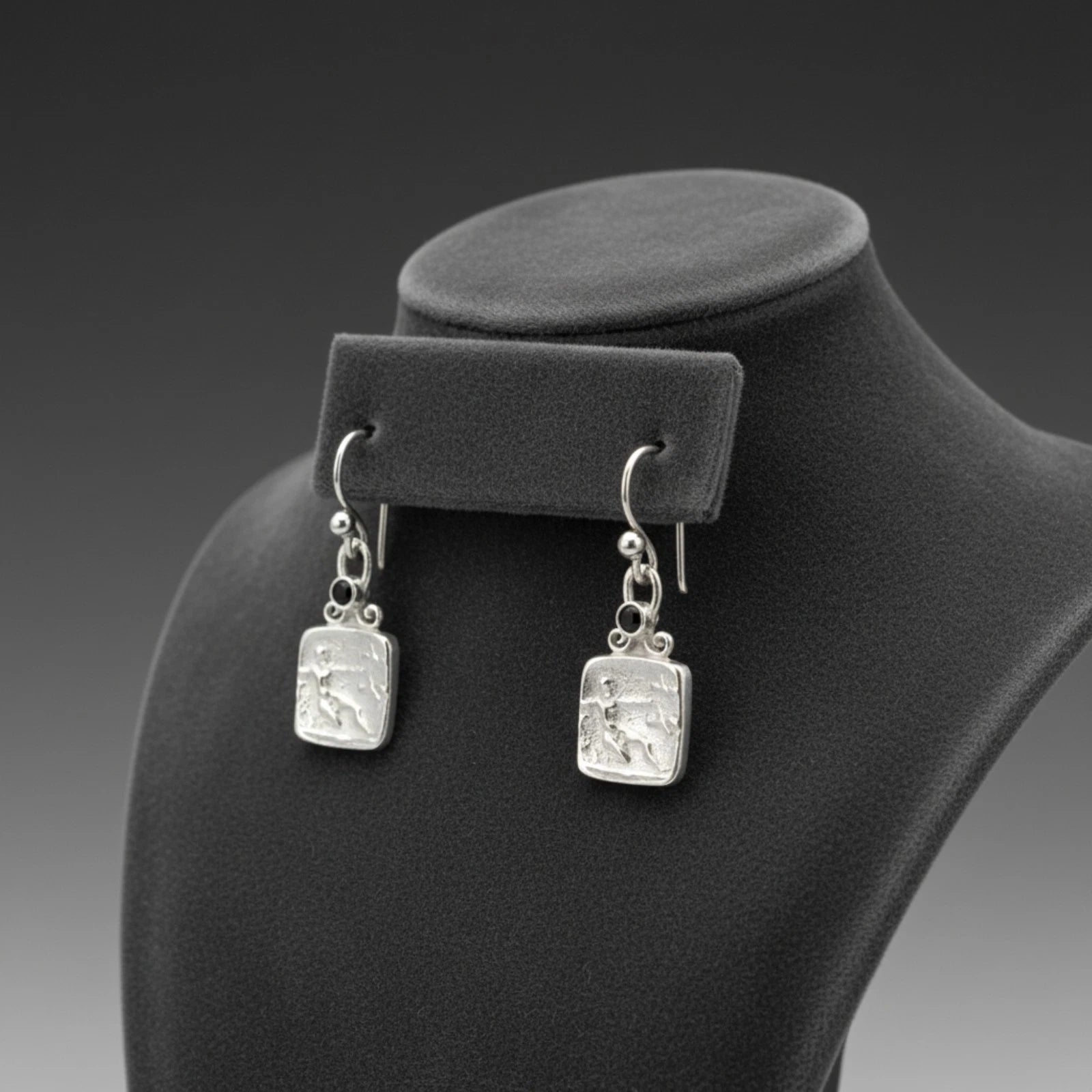 925 silver Roman Coin earrings featuring ancient archer design by artisan Sultan, Bodrum Turkish jewelry with timeless elegance

